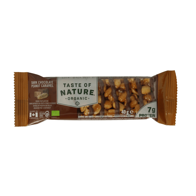 059527172158_A1N1.png Taste Of Nature Dark chocolate peanut caramel bio - Afbeelding 1