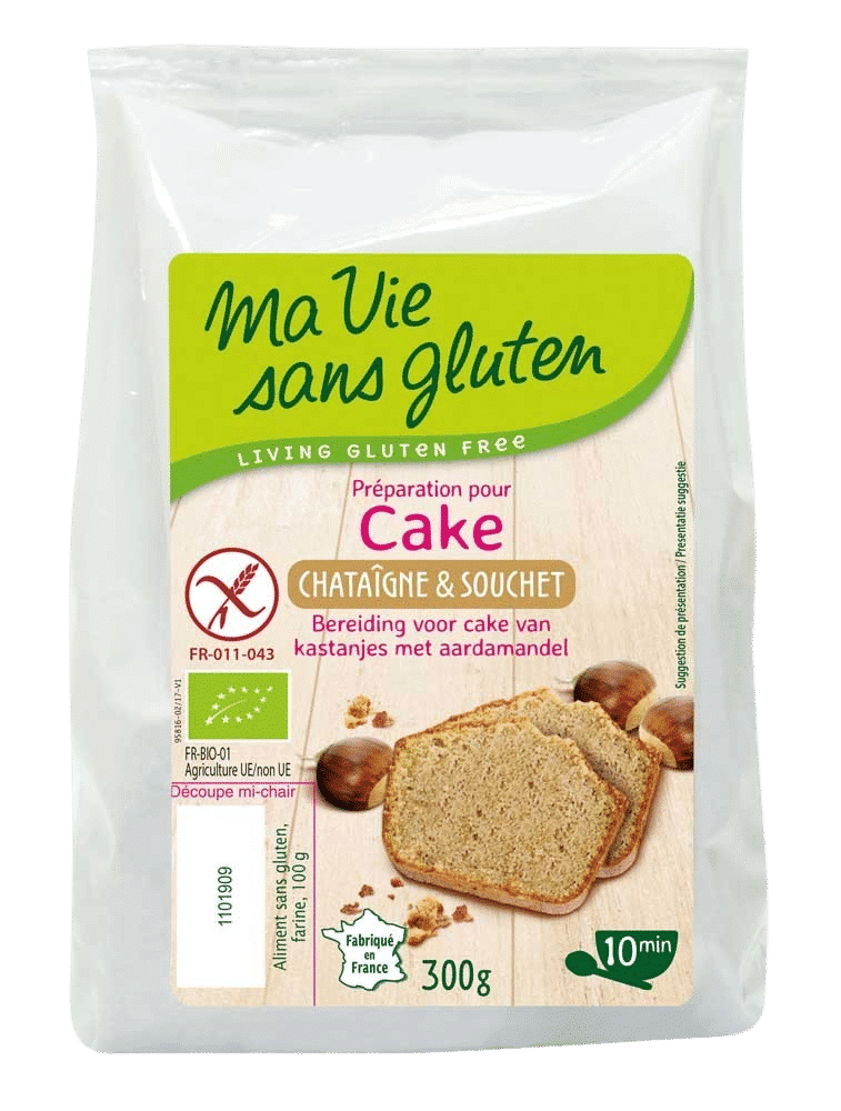 3380380062834_A1N1.png Ma Vie Sans Amandel kastanje cakemix glutenvrij bio - Afbeelding 1