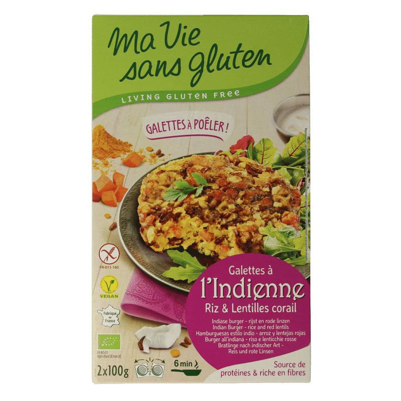 3380380068393_A1N1.png Ma Vie Sans Indiase rijstburgers 2 x 100g vegan glutenvrij bio - Afbeelding 1