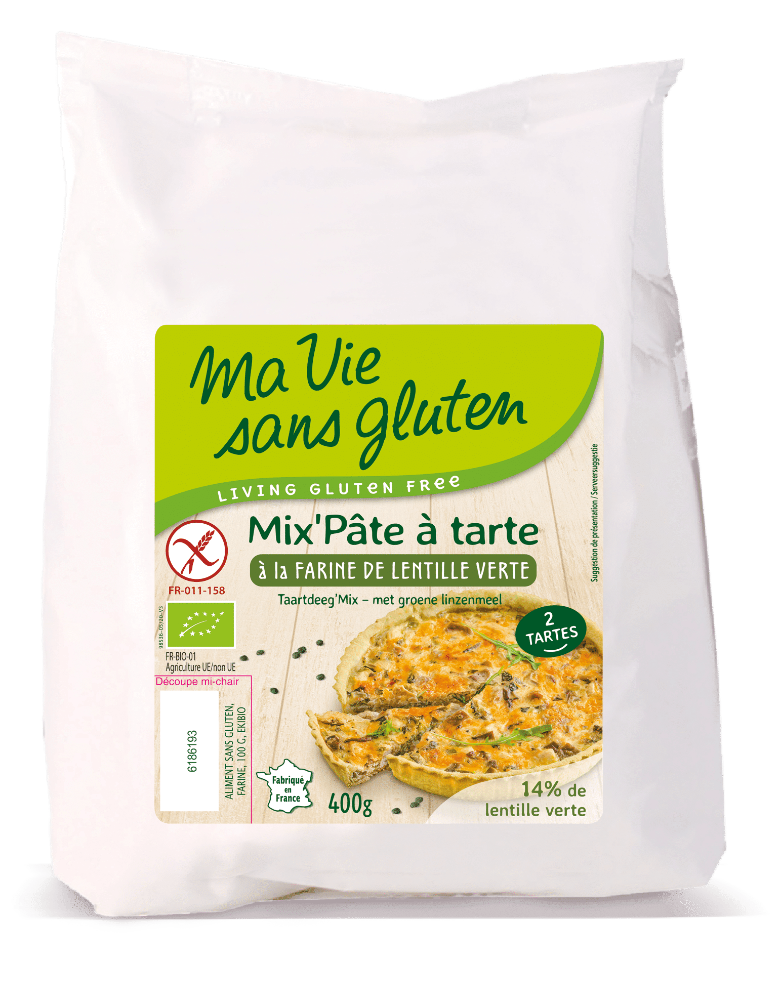 3380380082764_A1N1.png Ma Vie Sans Taartdeegmix zoet en hartig glutenvrij bio - Afbeelding 1