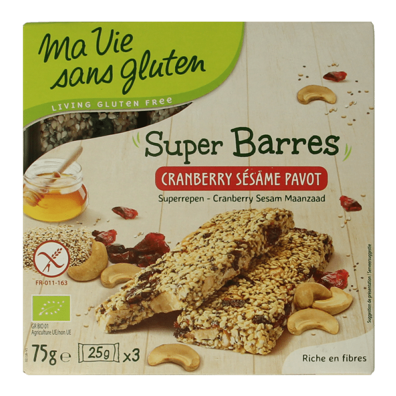 3380380084713_A1N1.png Ma Vie Sans Super repen sesam & cranberry glutenvrij bio - Afbeelding 1