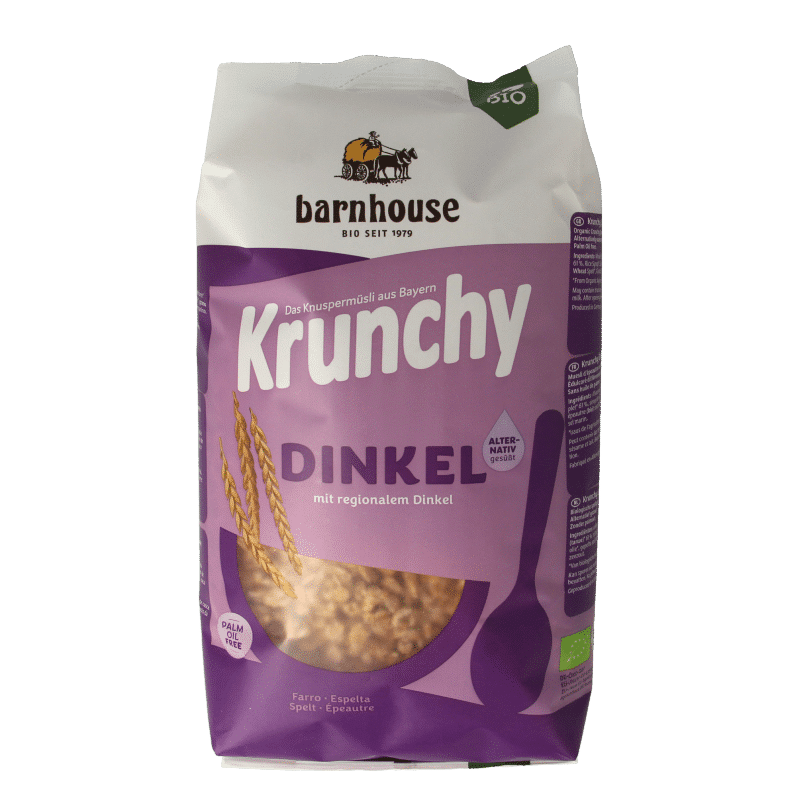 4021234101079_A1N1.png Barnhouse Krunchy pur spelt zonder suiker bio - Afbeelding 1
