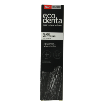 Ecodenta Tandpasta whitening houtskool extra black