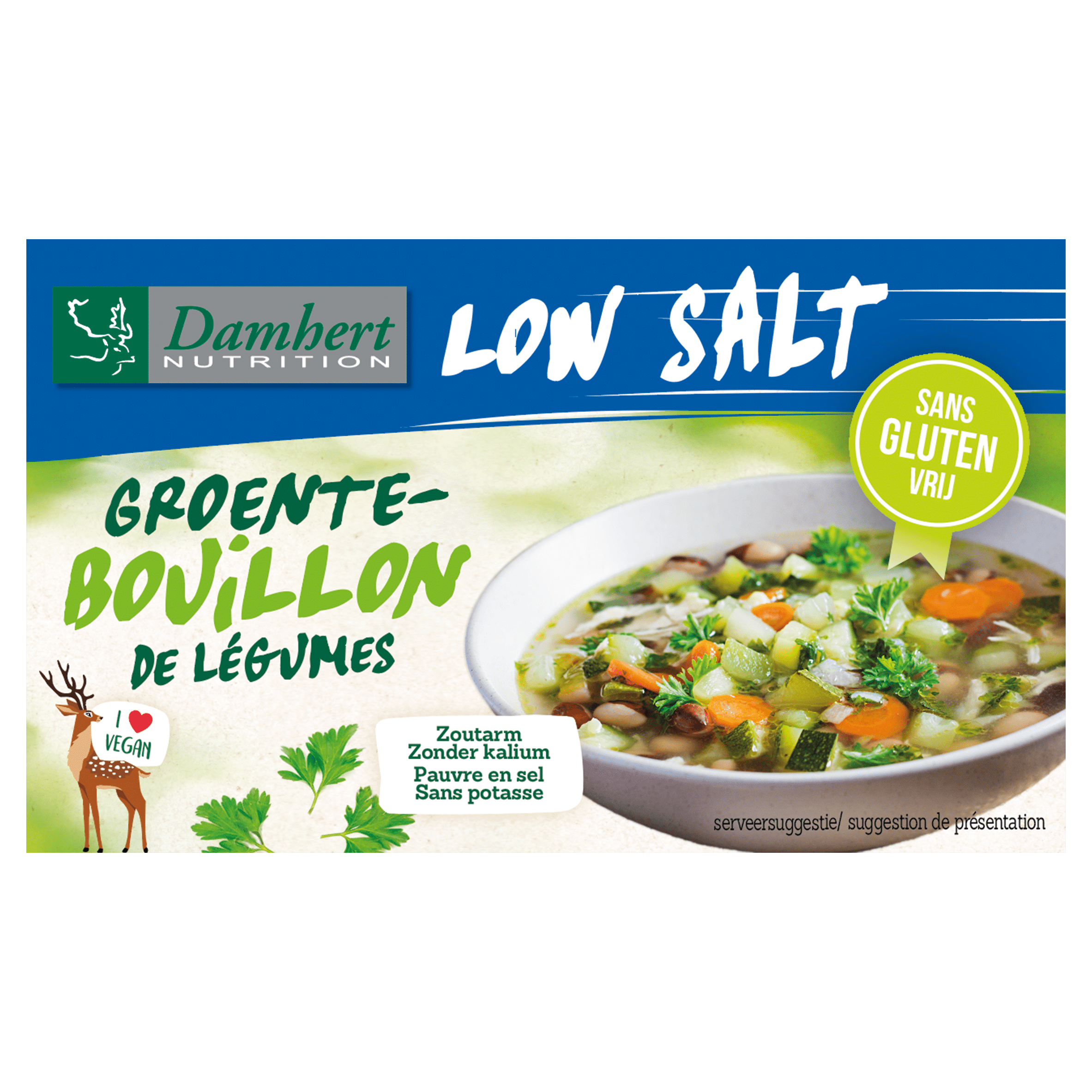 5412158002402_A1N1.png Damhert Groentebouillon tablet zoutarm - Afbeelding 1