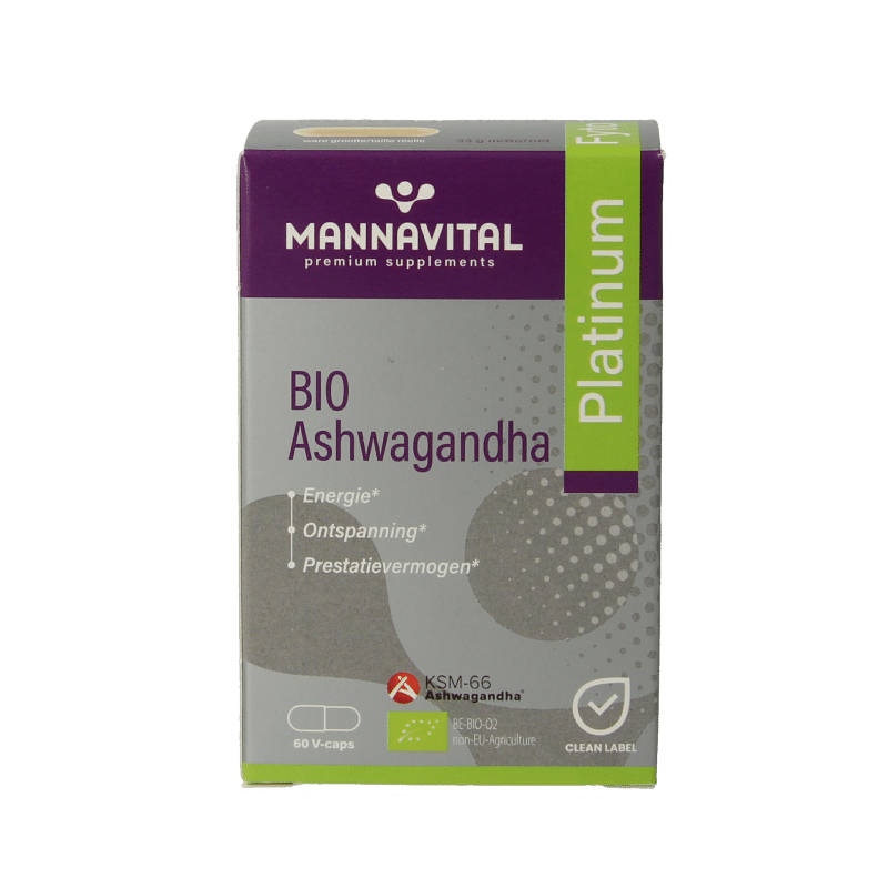 5412339103393_A1N1.png Mannavital Ashwagandha platinum bio - Afbeelding 1