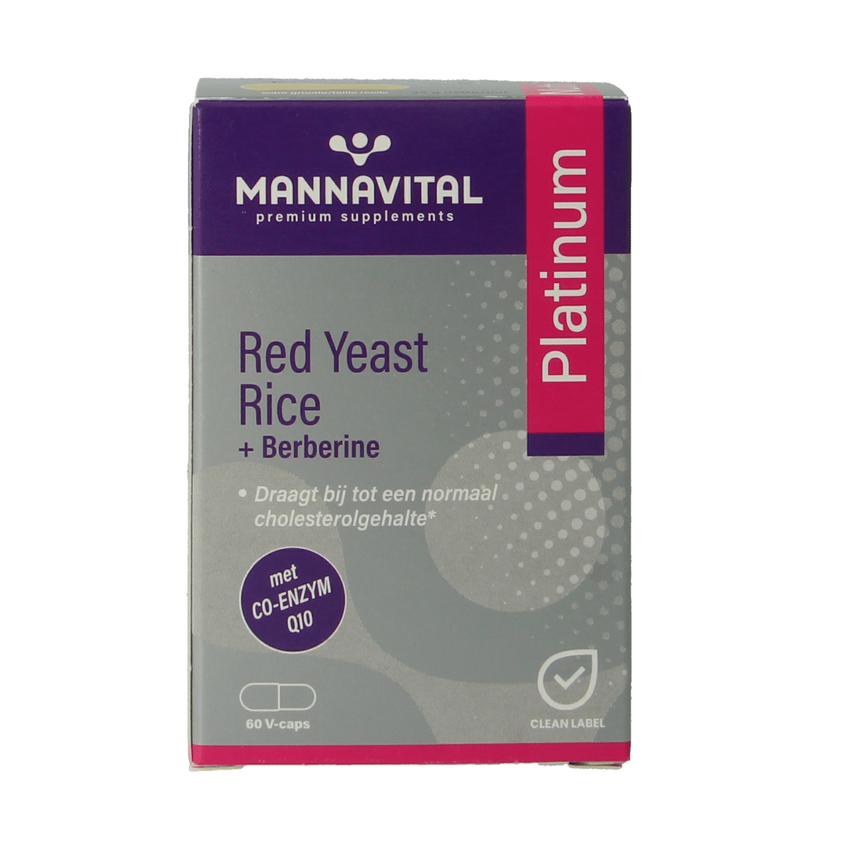 5412339103645_A1N1.png Mannavital Rode rijst + berberine platinum - Afbeelding 1