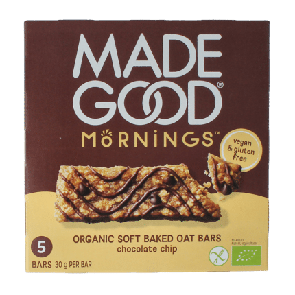 MadeGood  Mornings bar choco chip bio