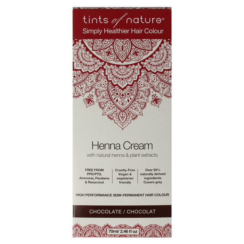 704326425195_A1N1.png Tints Of Nature Henna cream chocolate semi permanent - Afbeelding 1