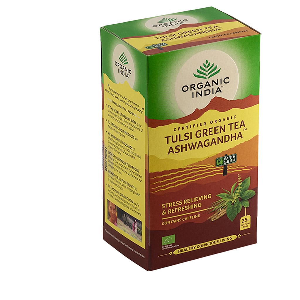 801541514892_A1N1.jpg Organic India Tulsi green ashwagandha bio thee - Afbeelding 1