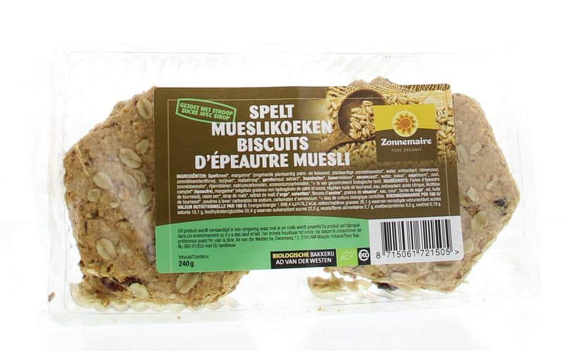 840017.jpg Zonnemaire Spelt mueslikoeken bio - Afbeelding 1