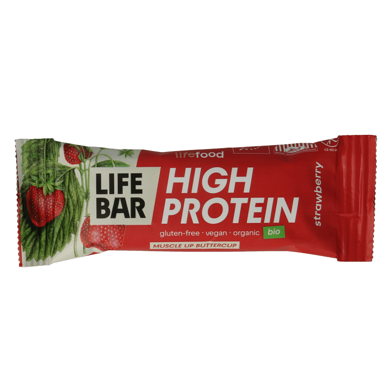 8595657103980_A1N1.png Lifefood Lifebar proteine aardbei bio - Afbeelding 1