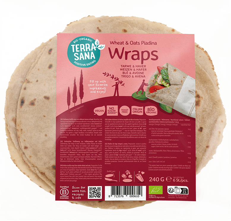 8713576000610_A1N1.png TerraSana Piadina wraps tarwe en haver bio - Afbeelding 1