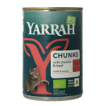 Yarrah Kattenvoer chunks met kip en rund bio