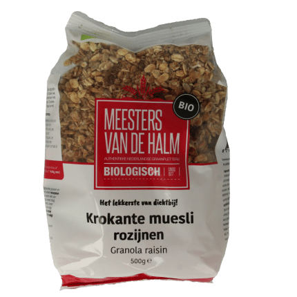De Halm Krokante muesli rozijn bio