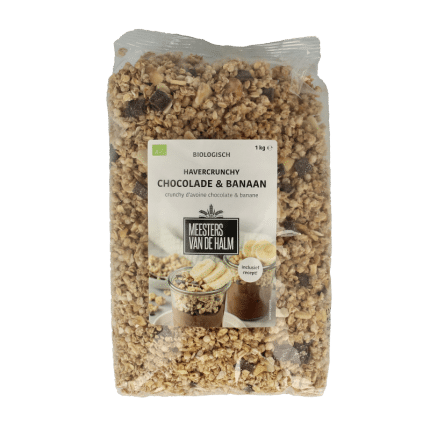De Halm Crunchy havergranola chocolade/banaan bio