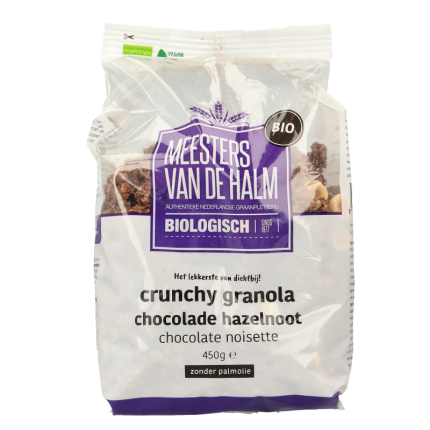 De Halm Granola choco/hazelnoot bio
