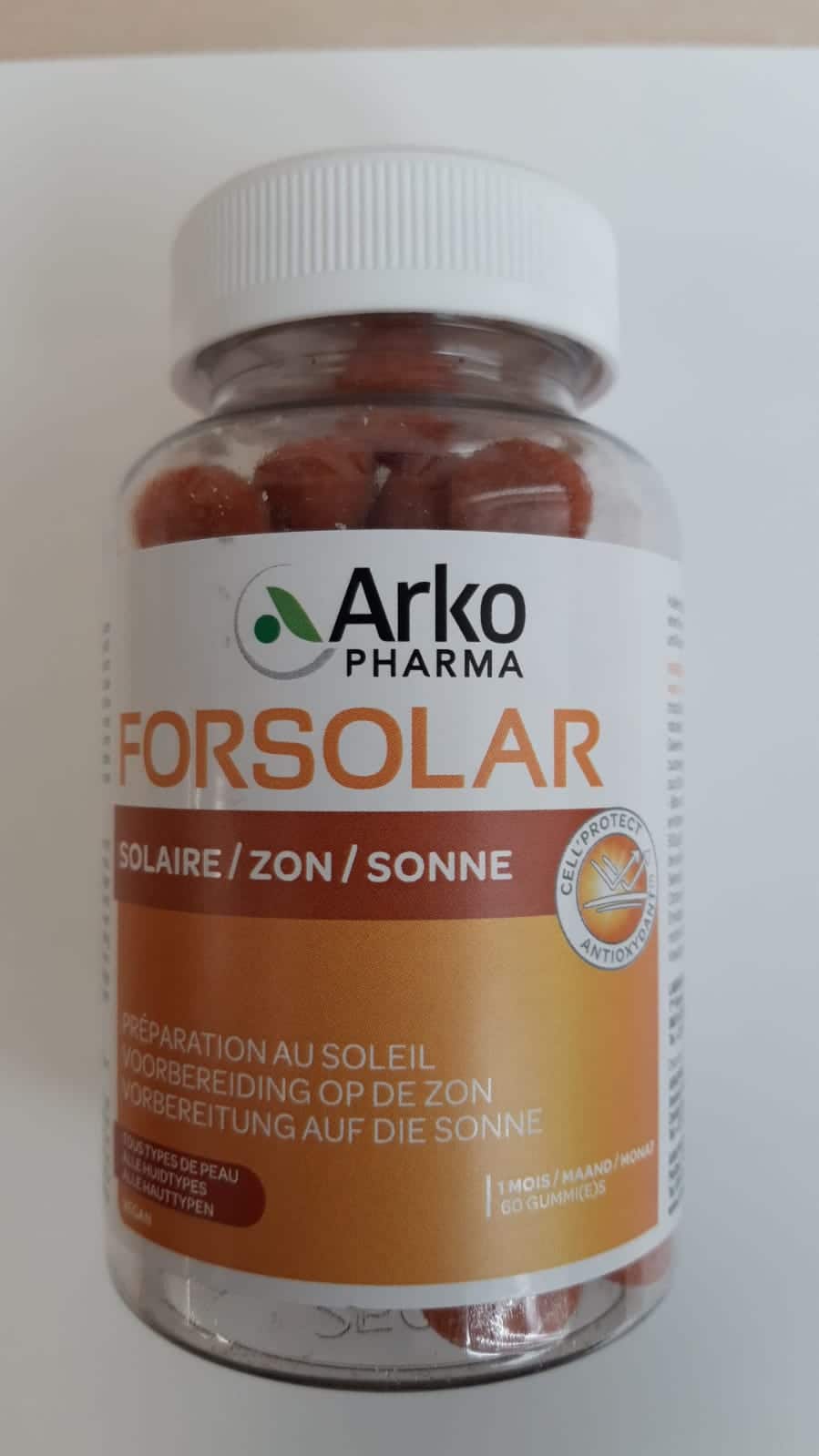 8715345006175_A1N1-1.jpg Arkopharma Forsolar zon gummies - Afbeelding 1