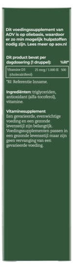 AOV 409 Vitamine D3 druppels 25mcg - Afbeelding 2