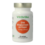 VitOrtho Zink bisglycinaat 15mg en koper 250mcg