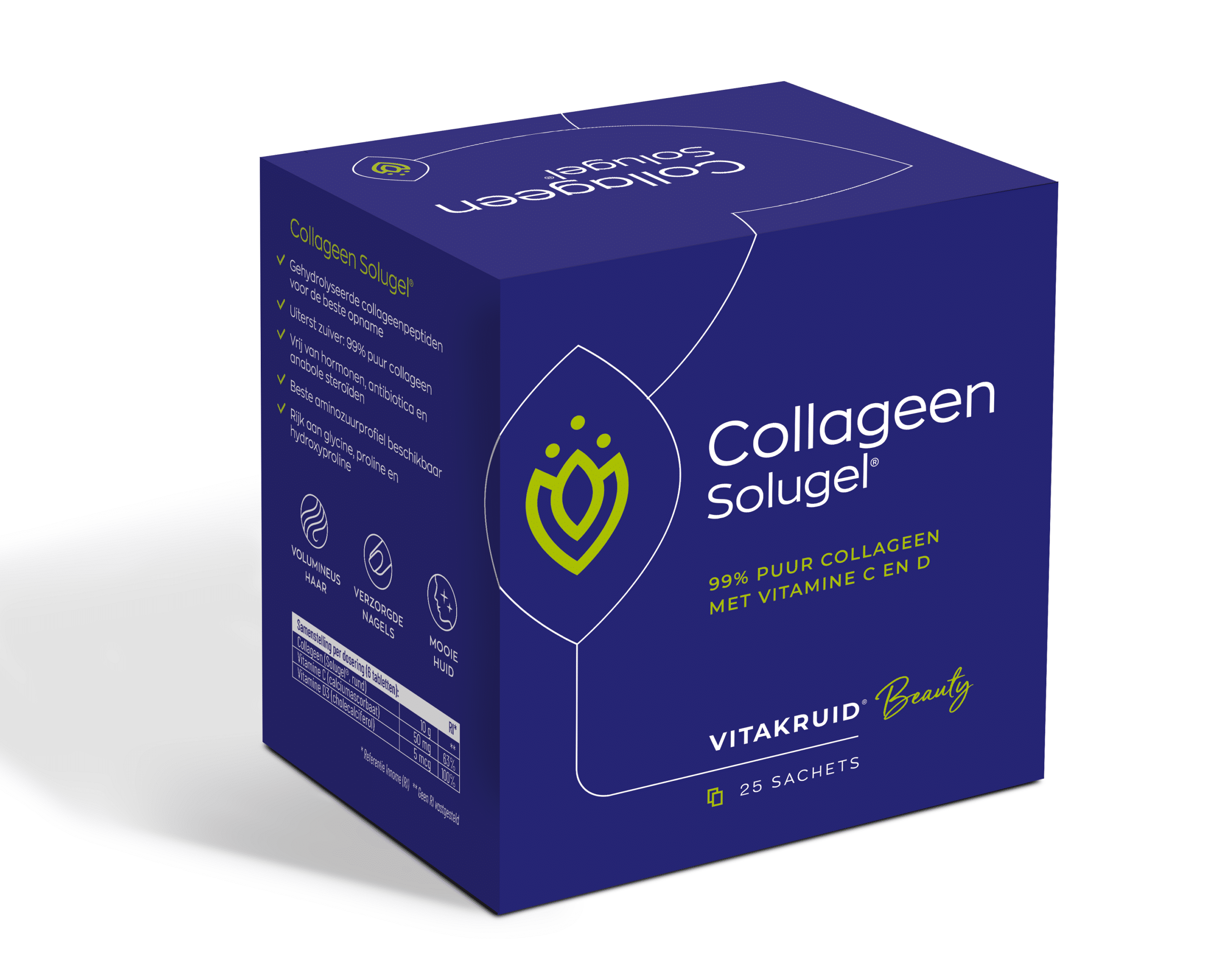 8717438693378_A1N1.png Vitakruid Collageen solugel vit C en D sachet 10 gram - Afbeelding 1