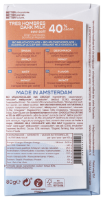Chocolatemakers Reep tres hombres 40% melk  zeezout fairtrade bio - Afbeelding 2