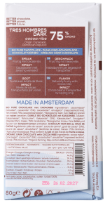 Chocolatemakers Reep tres hombres 75% puur met cacaonibs bio - Afbeelding 2