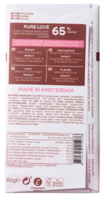 Chocolatemakers Pure love reep 65% puur fairtrade bio - Afbeelding 2