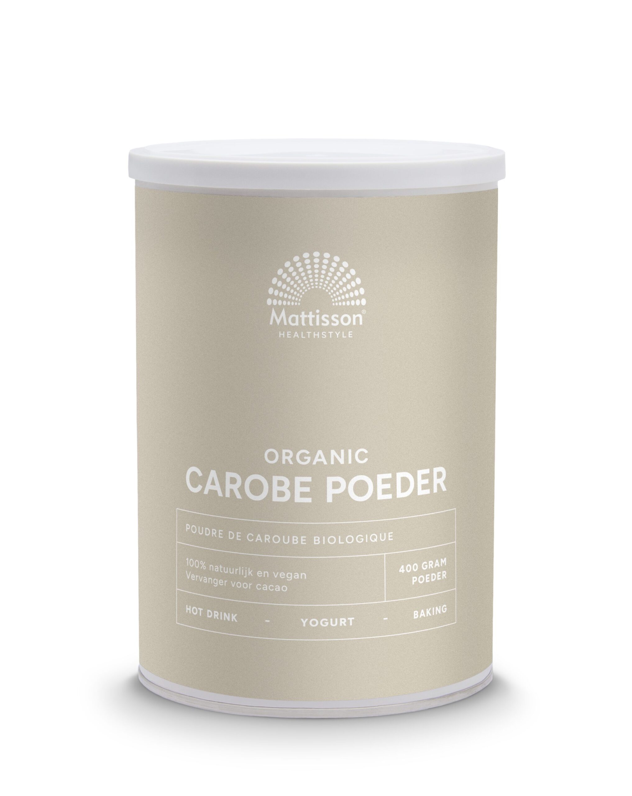 8720289191214_A1N1.jpg Mattisson Carobe poeder bio - Afbeelding 1