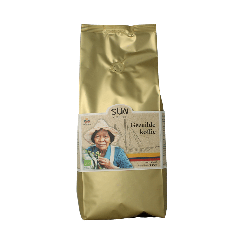 8720604033533_A1N1.png SUN Coffee Gezeilde koffiebonen gold roast bio - Afbeelding 1
