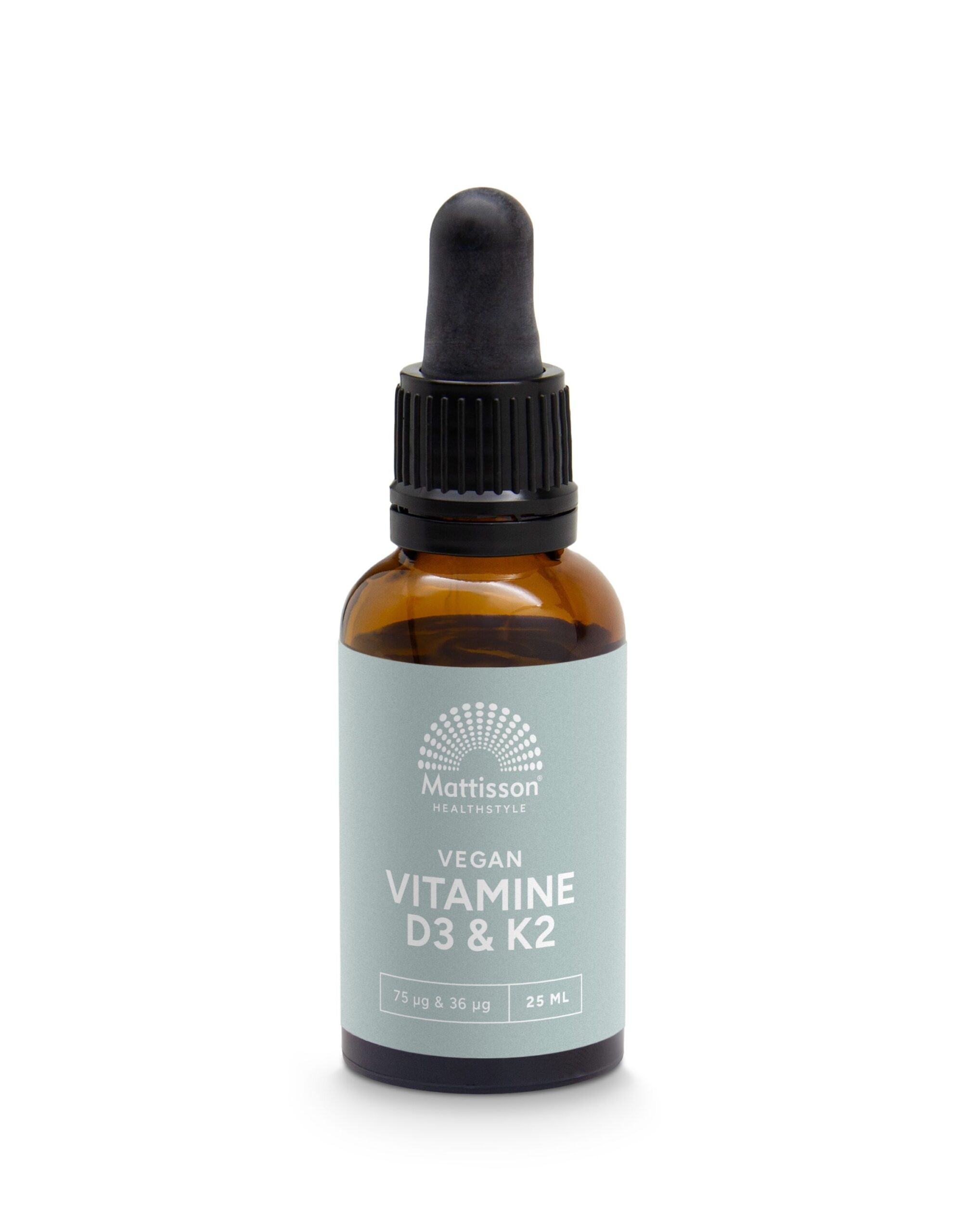 8720791841447_A1N1.jpg Mattisson Vitamine D3/K2 75mcg/36mcg vegan druppels - Afbeelding 1