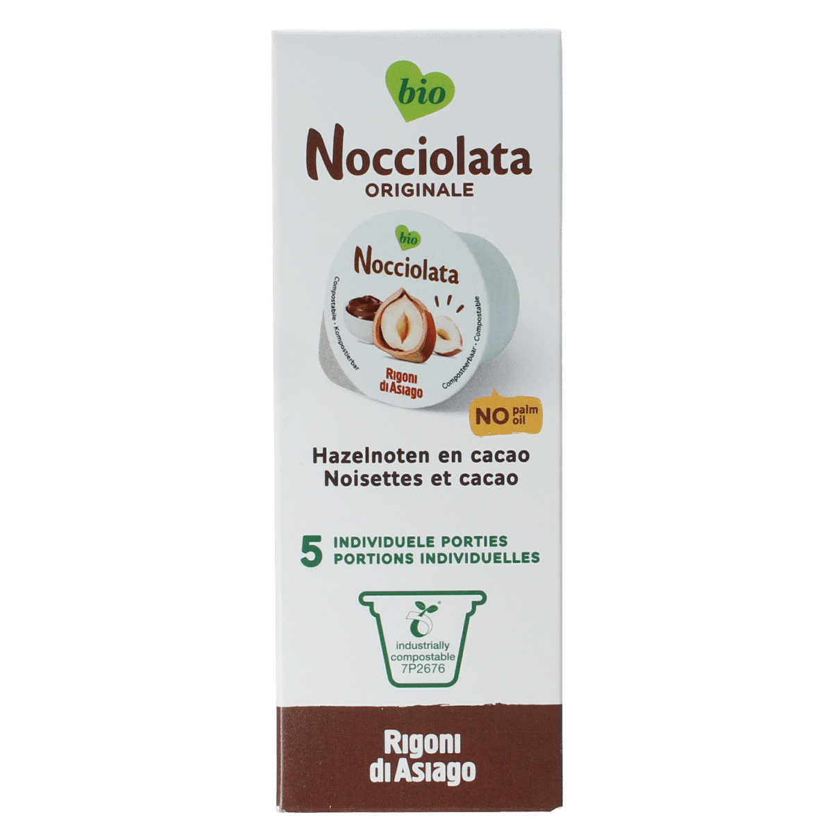 8052575092227_A1N1.png Nocciolata Originale cups 5 x 20g bio - Afbeelding 1