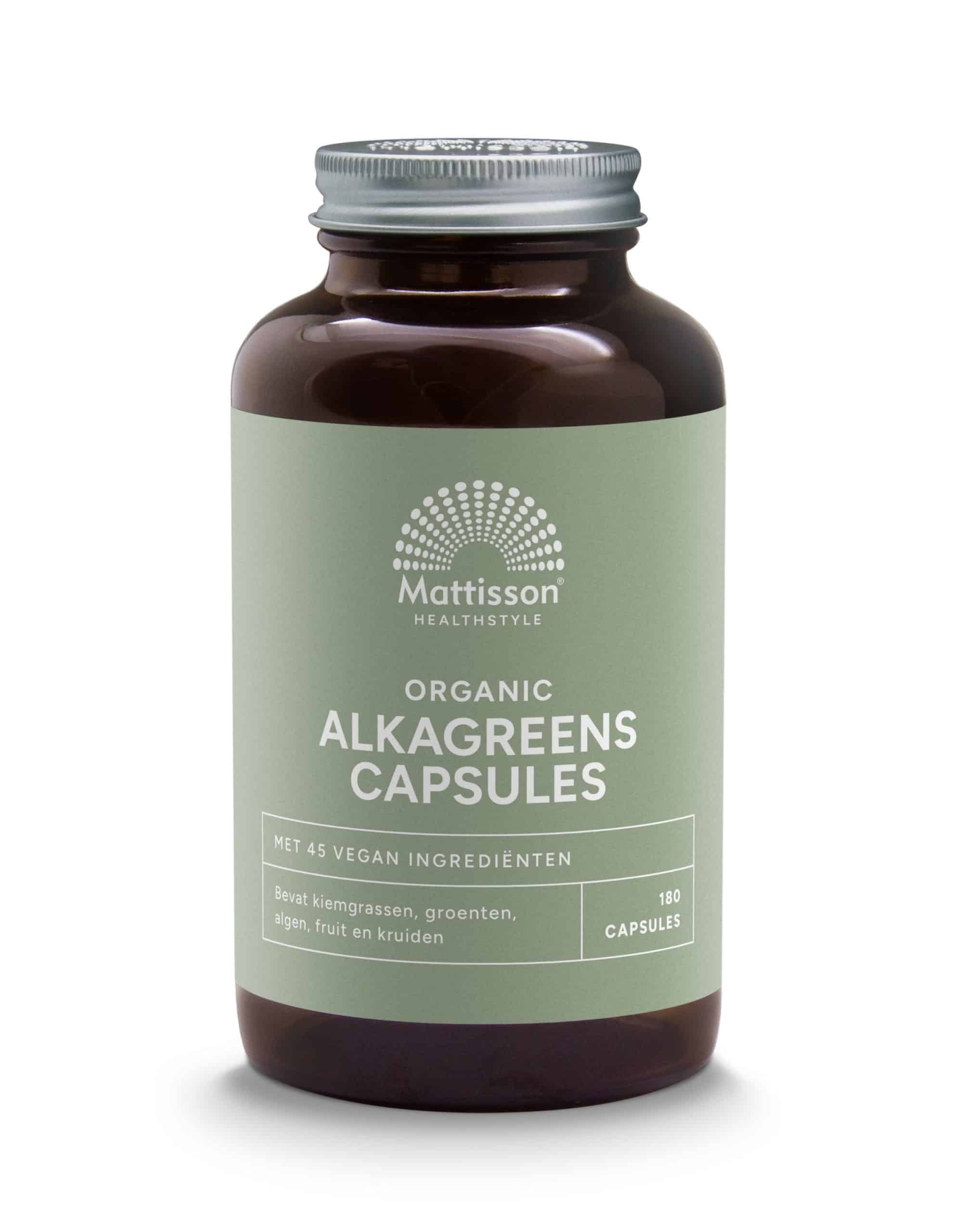 8720289192235_A1N1.jpg Mattisson Alkagreens capsules bio - Afbeelding 1
