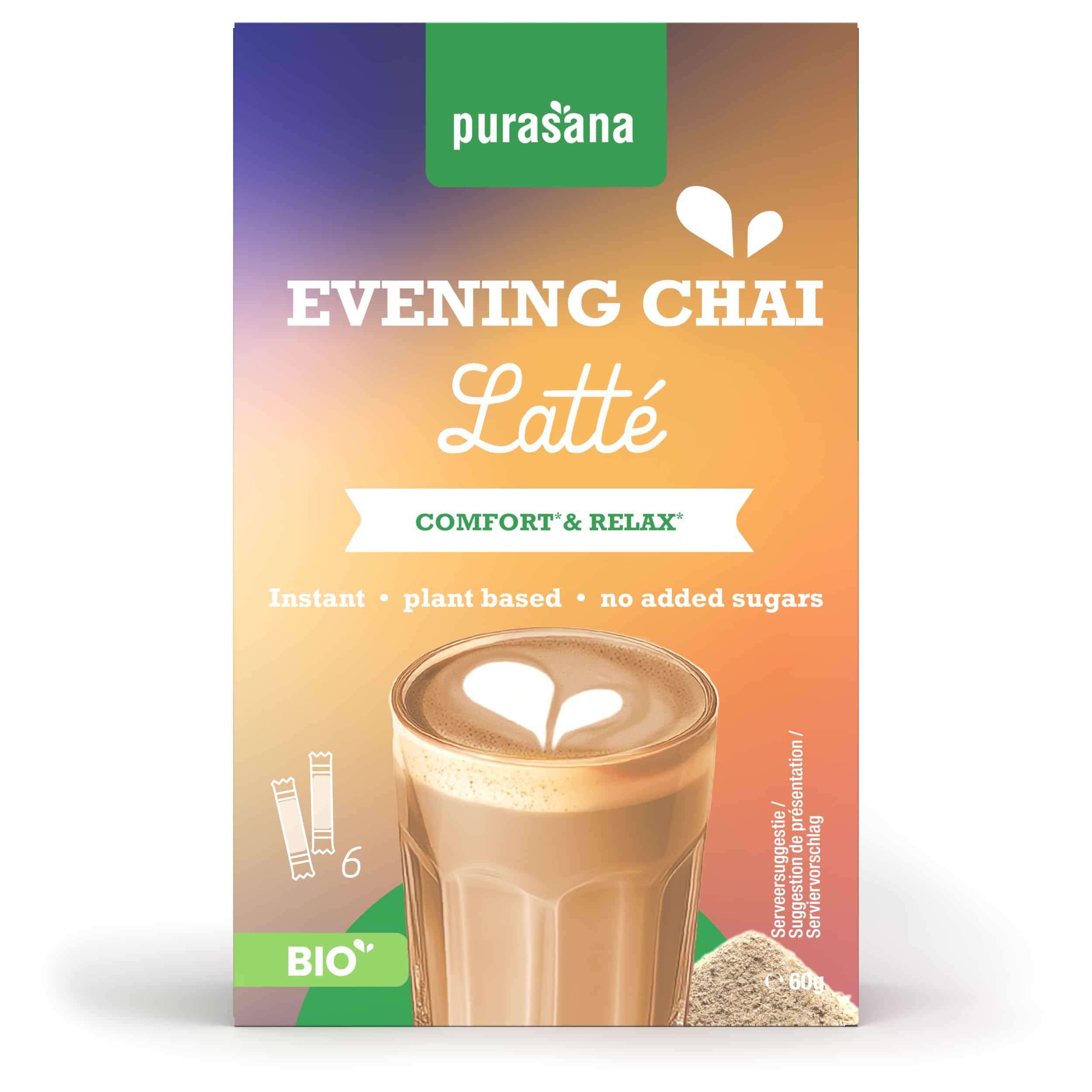 290535.jpg Purasana Instant evening chai latte 6x10g bio - Afbeelding 1