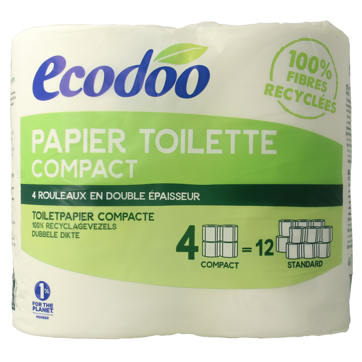 3380380050176_A1N1.png Ecodoo Toiletpapier compact ecologisch bio - Afbeelding 1
