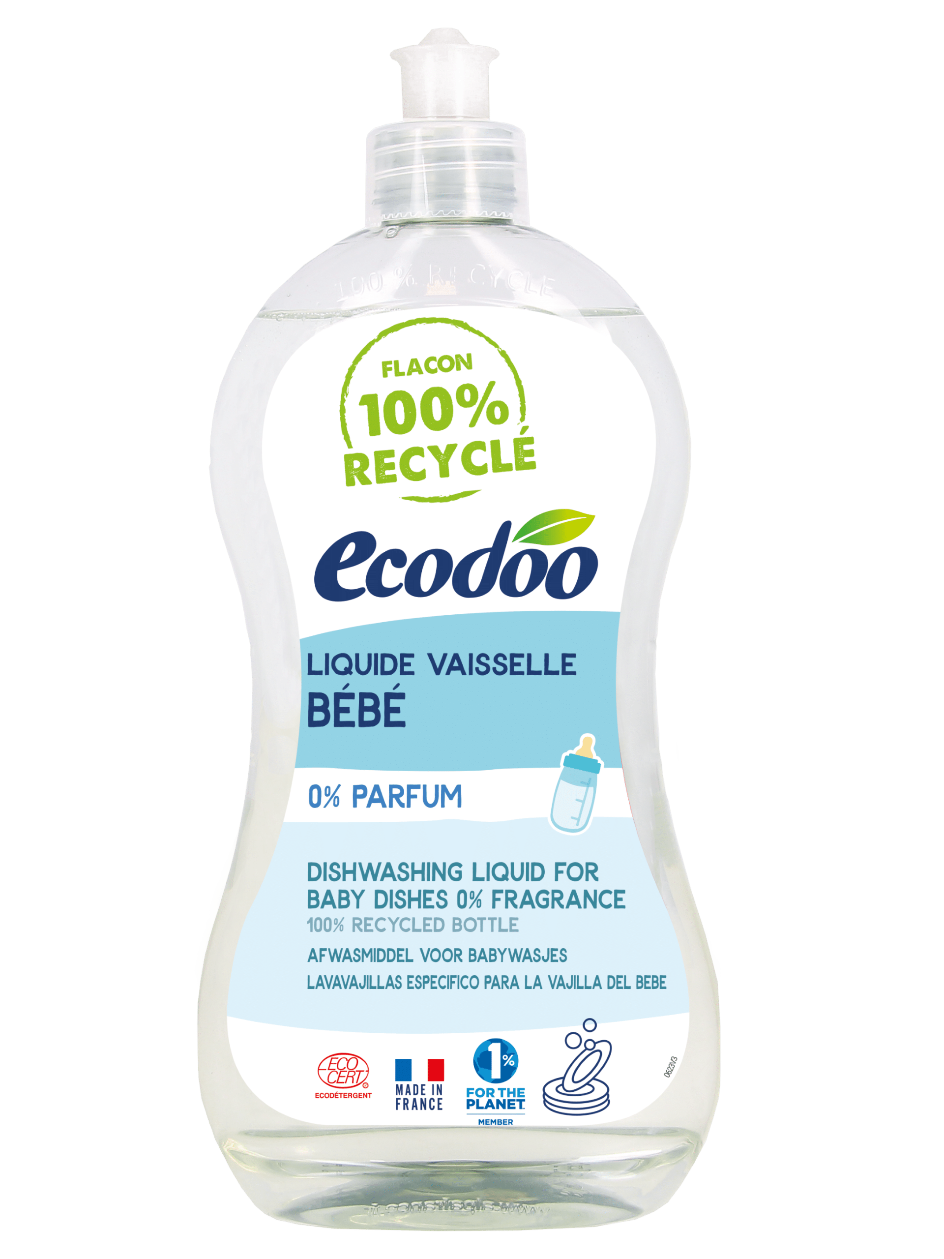3380380078798_A1N1.png Ecodoo Afwasmiddel vloeibaar hypoallergeen baby-safe bio - Afbeelding 1