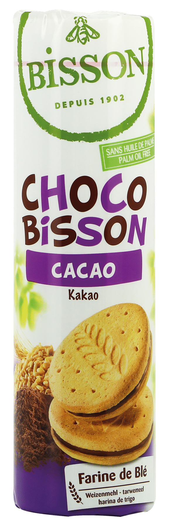 3380380094705_A1N1.png Bisson Choco cacao tarwekoekjes bio - Afbeelding 1
