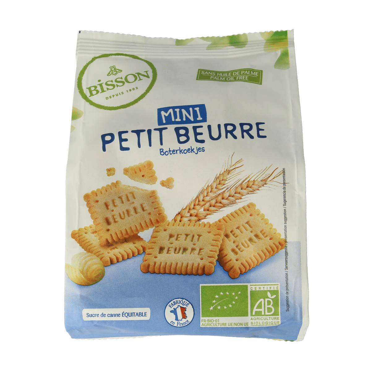 3380380110610_A1N1.png Bisson Mini petit beurre biscuitjes bio - Afbeelding 1