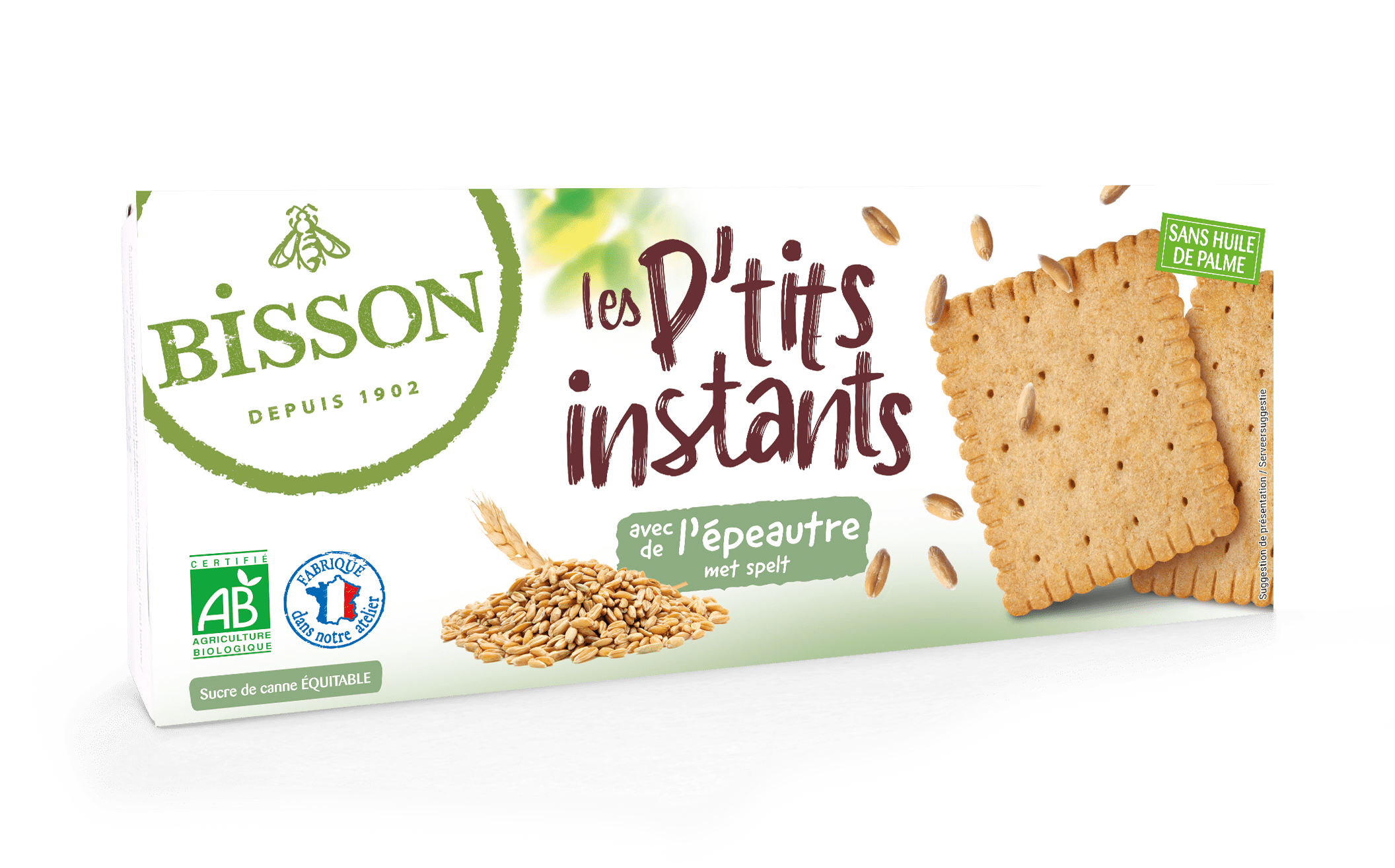 3380380110634_A1N1.png Bisson Les petits instants koekjes spelt bio - Afbeelding 1