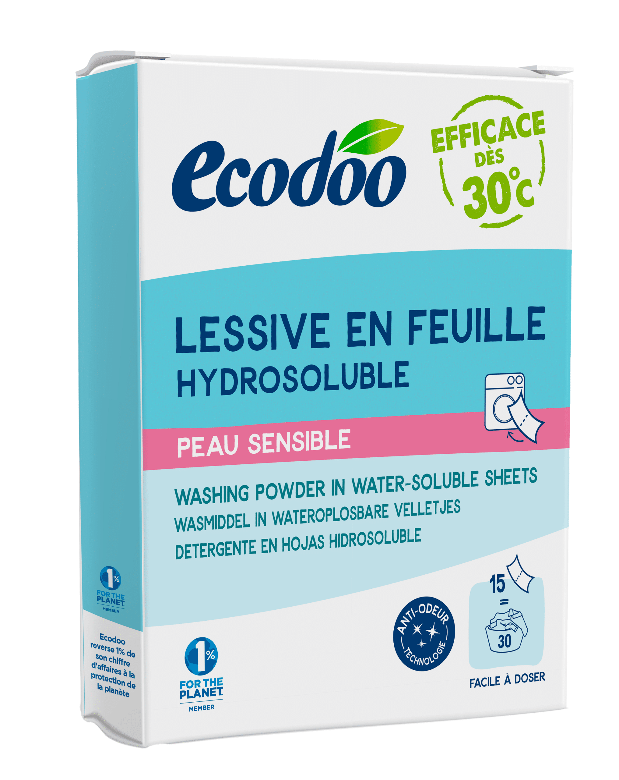 3380380114533_A1N1.png Ecodoo Wasstrips laundry sheets gevoelige huid eco - Afbeelding 1