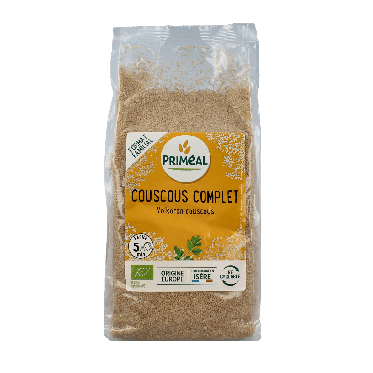 3380390100304_A1N1.png Primeal Couscous volkoren bio - Afbeelding 1