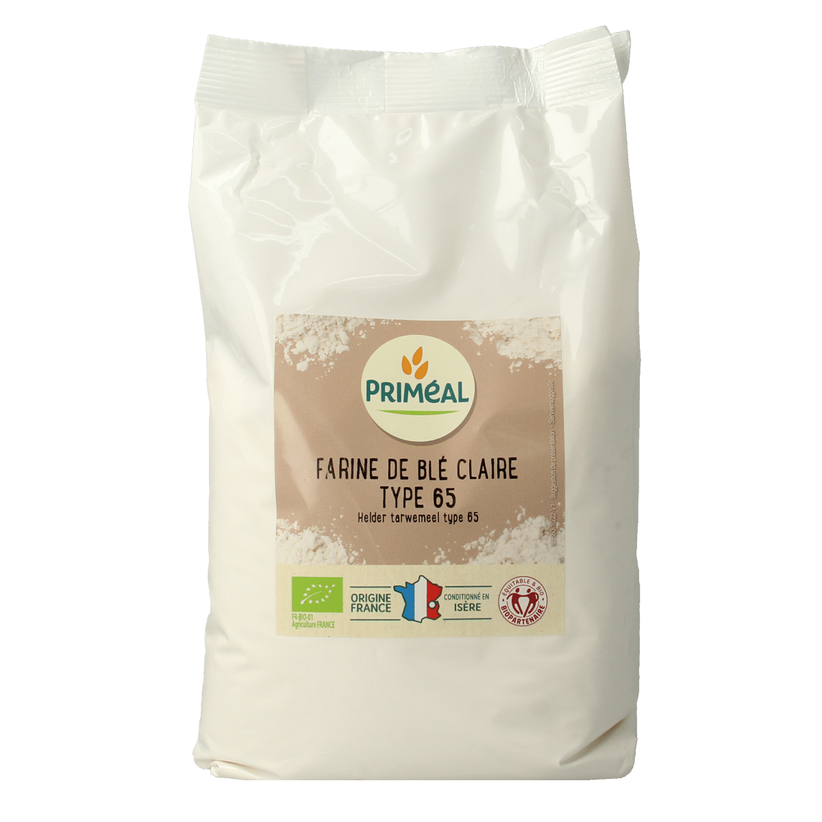 3380390126304_A1N1.png Primeal Tarwemeel helder borsa type 65 bio - Afbeelding 1