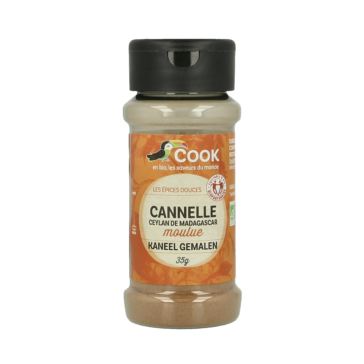 3417960022527_A1N1.png Cook Kaneel Ceylon gemalen bio - Afbeelding 1