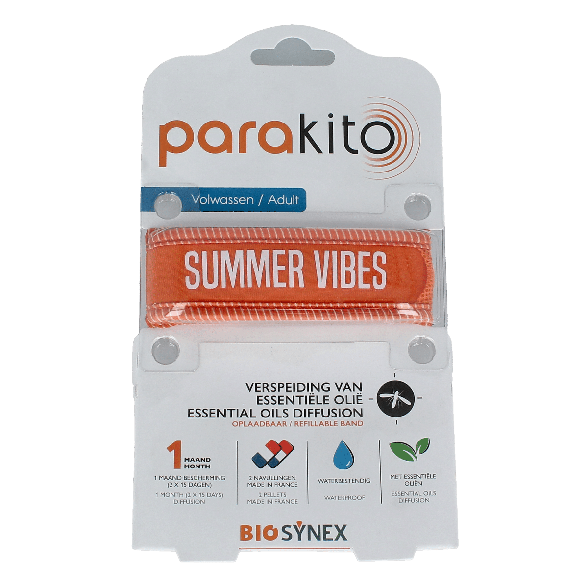 3532678606712_A1N1.png Parakito Anti mug armband volwassenen oranje - Afbeelding 1