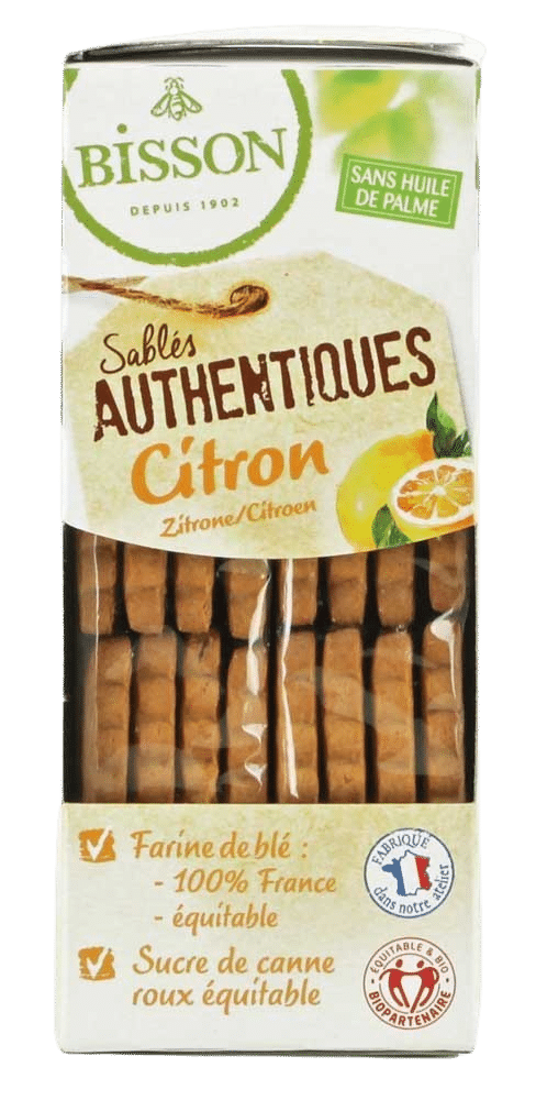 3760005021291_A1N1.png Bisson Authentieke zandkoekjes met citroen bio - Afbeelding 1