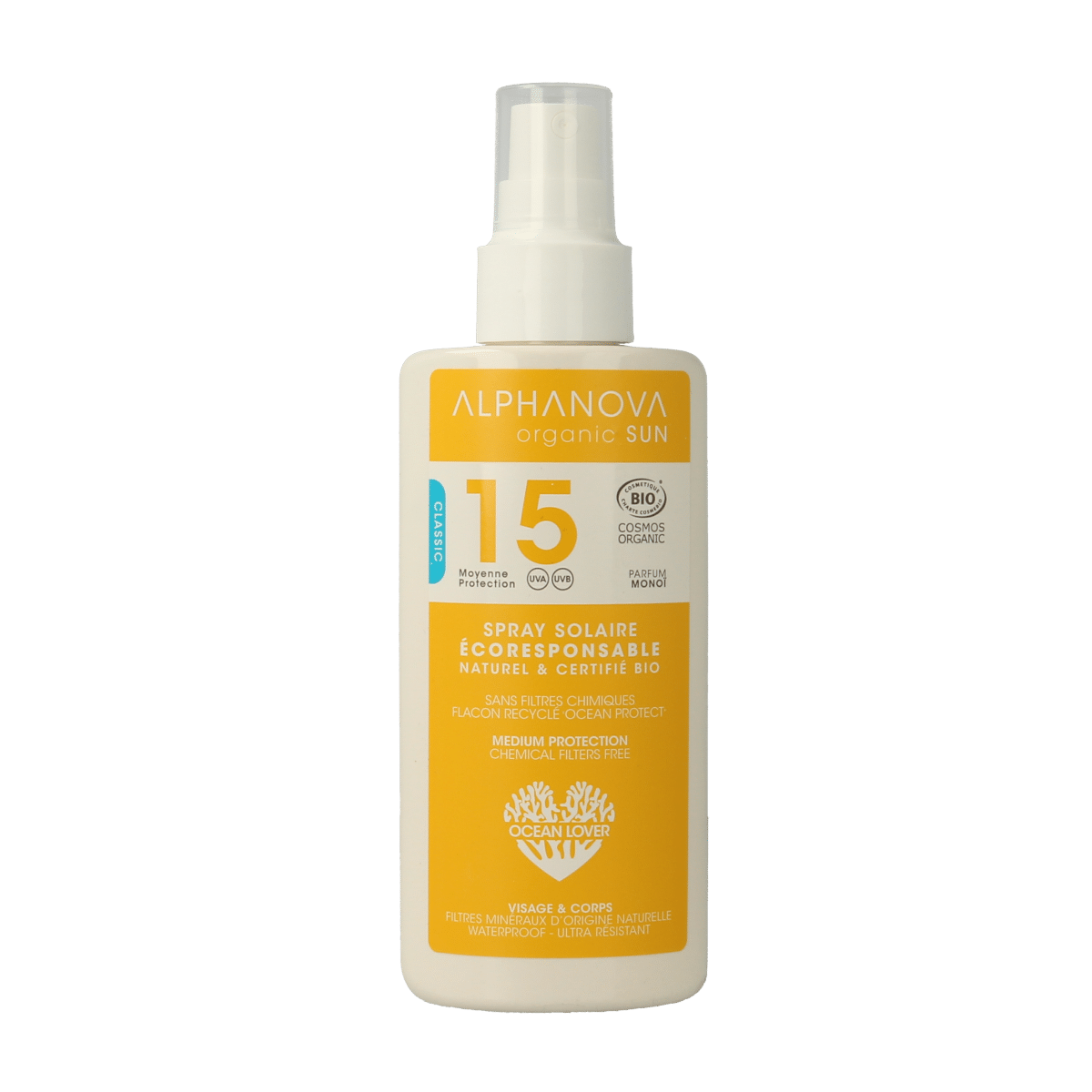 3760075070717_A1N1.png Alphanova Sun Sun bio spray SPF15 vegan - Afbeelding 1