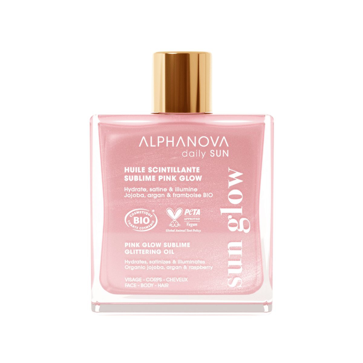 3760075073695_A1N1.png Alphanova Sun Sublime glitter oil pink glow bio - Afbeelding 1