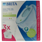Brita Waterfilterbundel cool powder blue + 3 filters