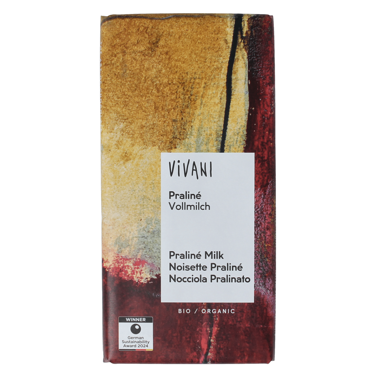 4044889001082_A1N1.png Vivani Chocolade melk praline nougat bio - Afbeelding 1