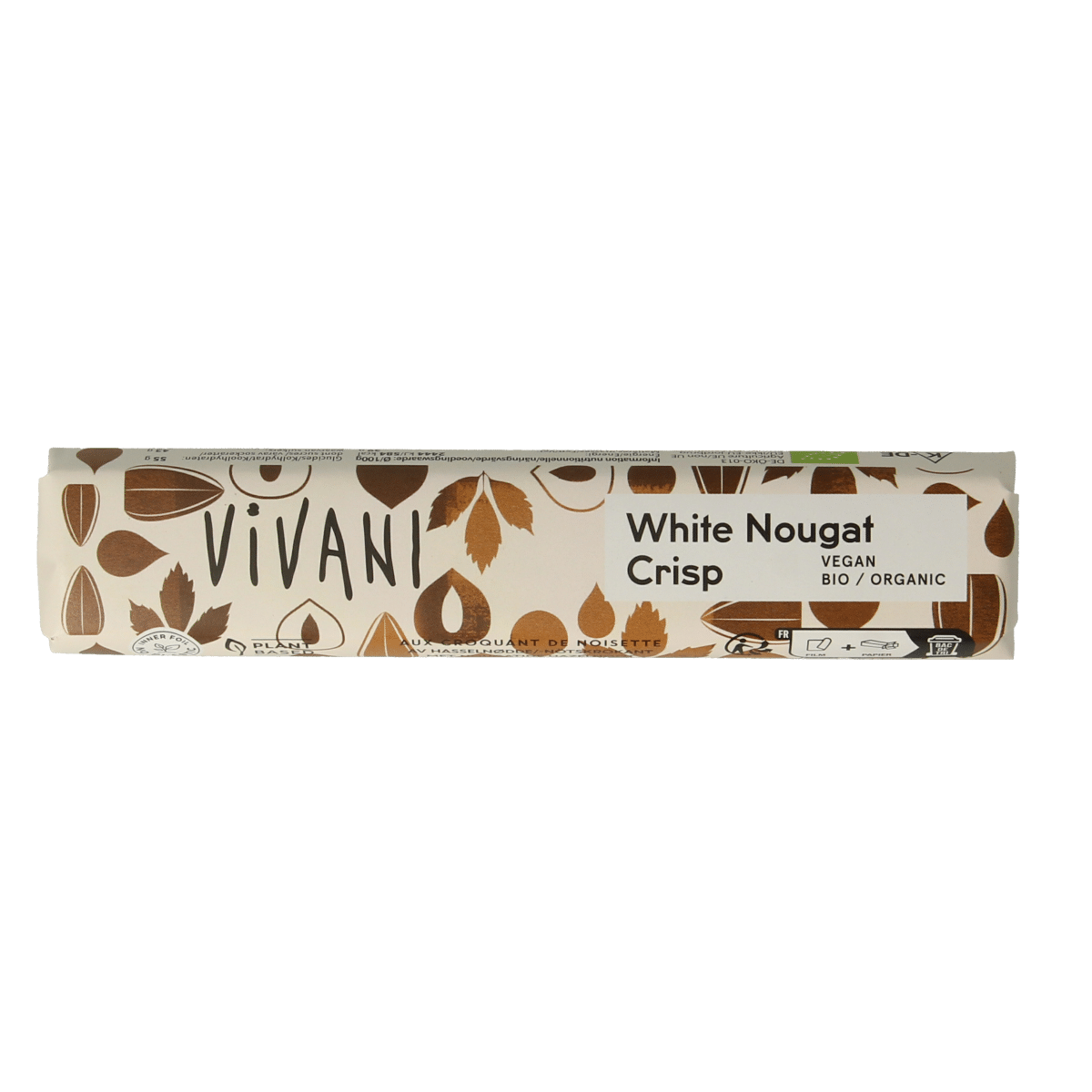 4044889002546_A1N1.png Vivani Chocolate To Go white nougat crisp bio - Afbeelding 1