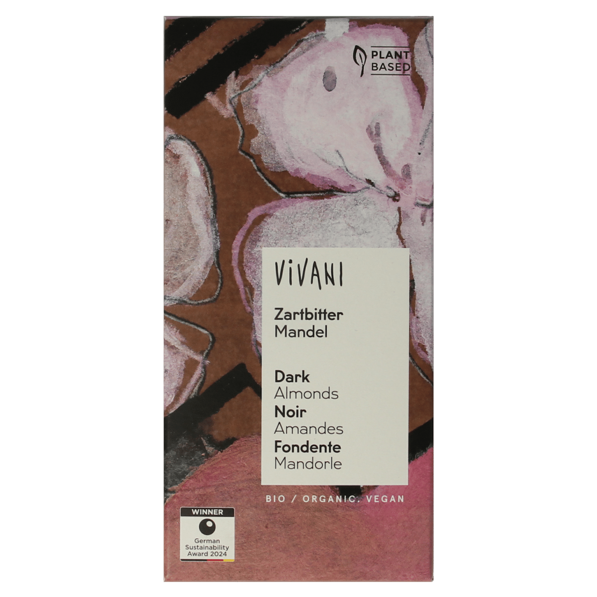4044889003208_A1N1.png Vivani Chocolade puur met amandelen bio - Afbeelding 1